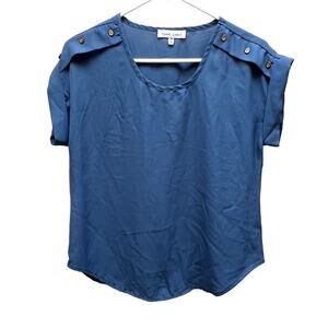 Speed Limit Womens Blue Sheer Blouse Size M